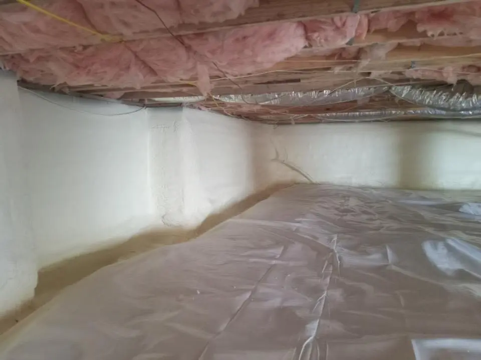 Crawl space encapsulation with closed-cell spray foam for Commercial Roof Restoration in Ringwood